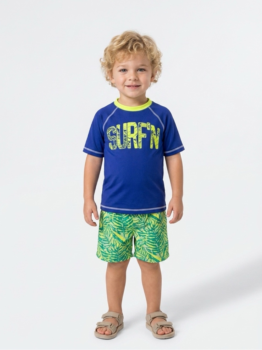 Gymboree Boys Blue Swim Shirt Size M (7-8) "SURF'N"